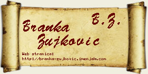 Branka Žujković vizit kartica